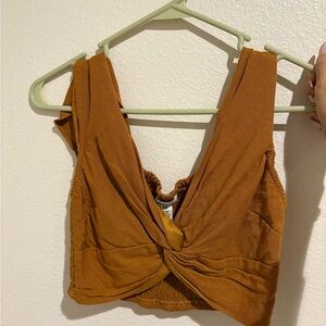 Zara Burnt Orange Twist Crop Top